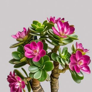 浓香型开花摇钱树吸财发财姬红花月老桩盆栽多肉植物花卉招财