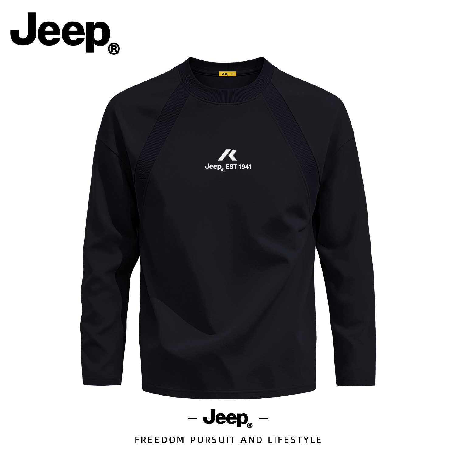 Jeep吉普重磅拼接长袖T恤男2026