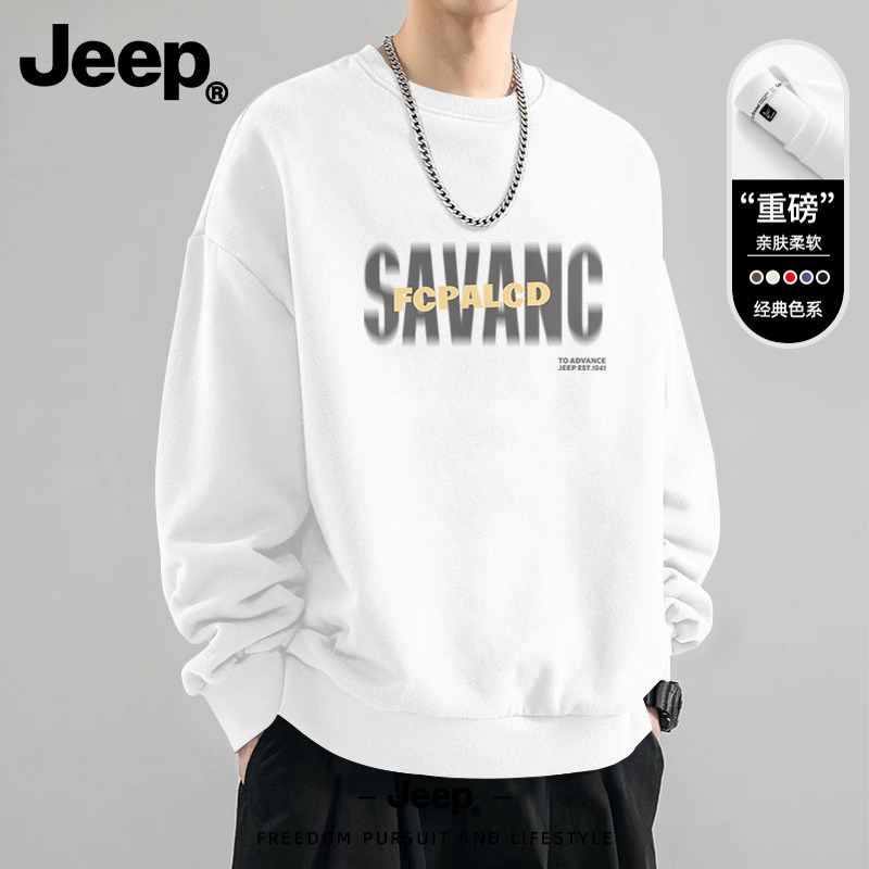 JEEP吉普美式圆领卫衣男款秋冬季
