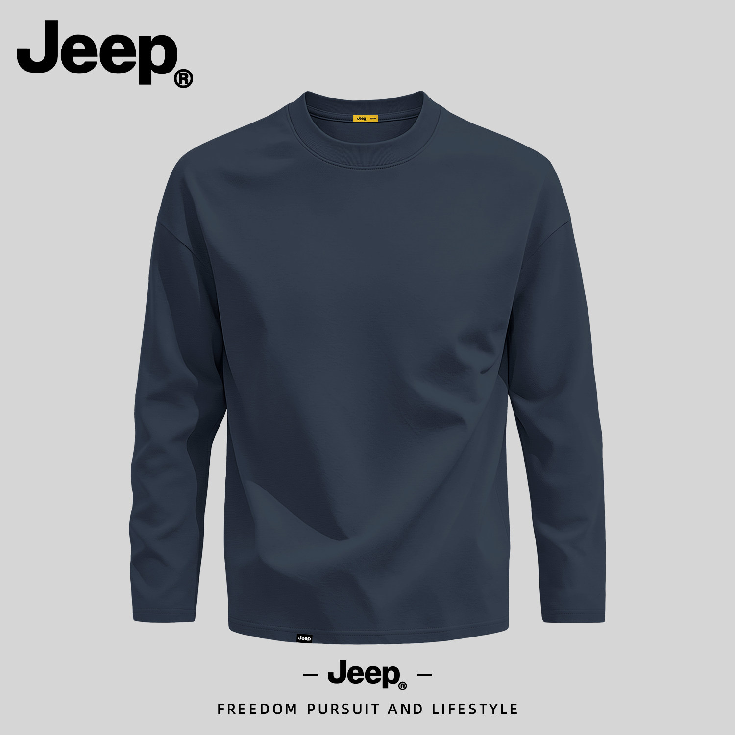 Jeep吉普纯棉长袖T恤男2026新款