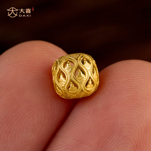 s925纯银镀金配件镂空隔珠