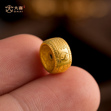 925纯银镀金隔片回纹隔珠子垫片DIY小配件文玩手串配饰品手钏扁珠