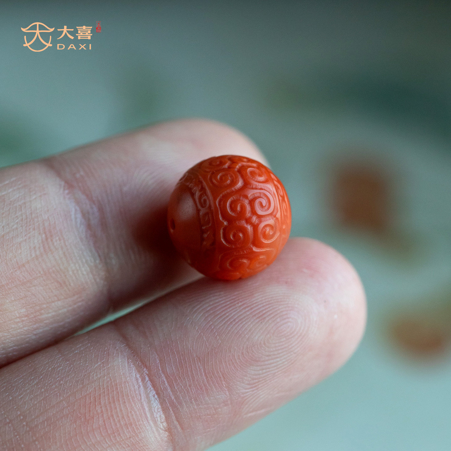 天然南红玛瑙回纹珠精工雕刻红色珠子diy单珠文玩手串菩提配饰珠