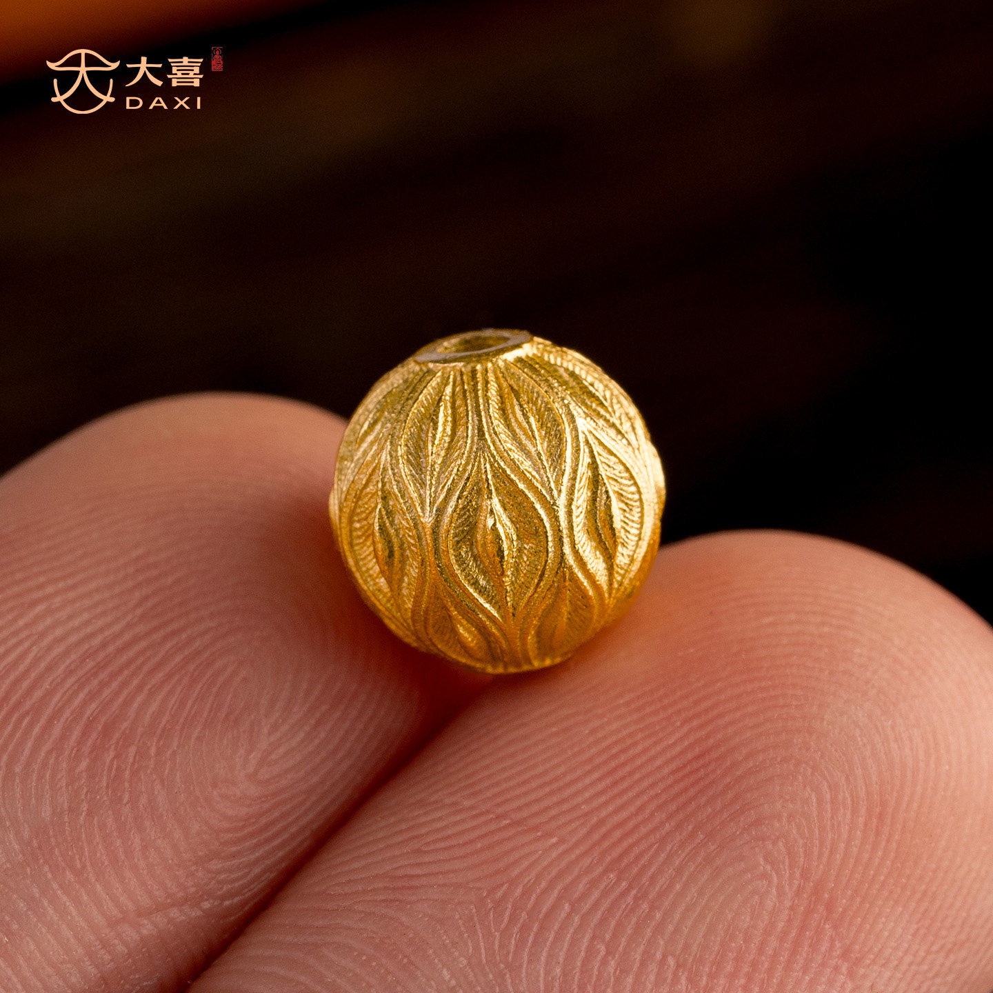 s925银镀金凤羽圆珠隔珠散珠文玩手串菩提猴头DIY顶珠莲花配饰件