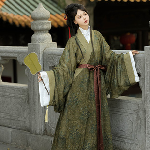 挽纱坊原创汉代直裾男女同款2024秋季上新日常可穿-【应溪】