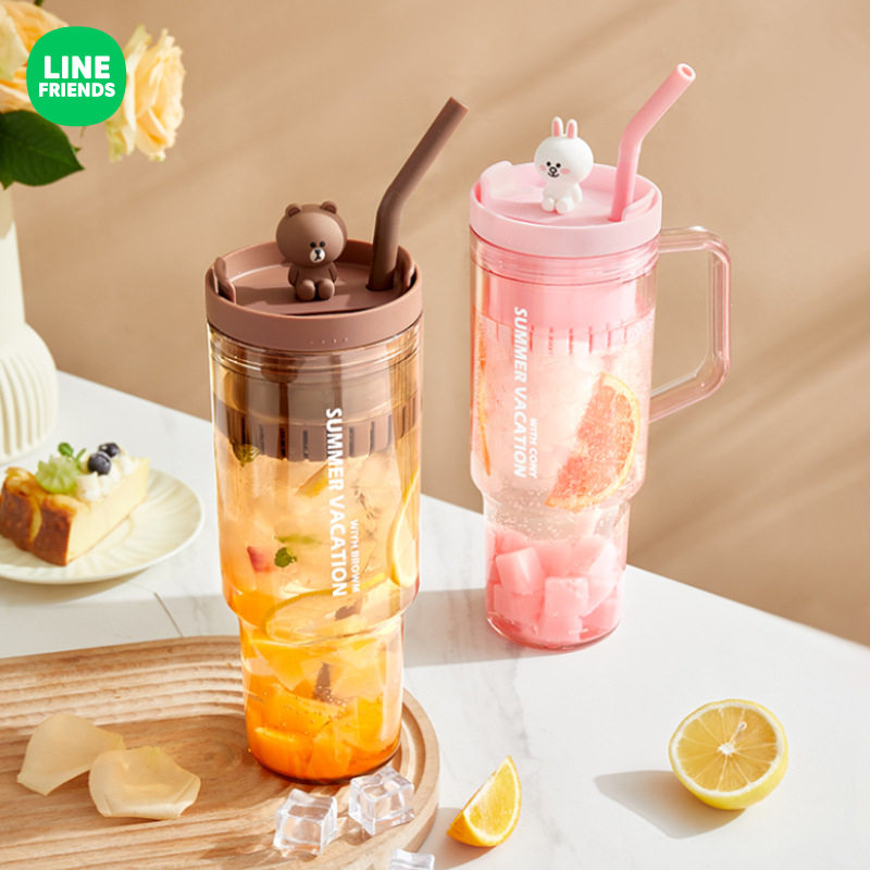 LINE FRIENDS吸管水杯大容量耐高温可分离夏天喝水杯水杯2024新款