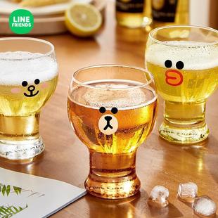 FRIENDS玻璃啤酒杯家用喝水大容量果汁牛奶咖啡杯网红水杯 LINE