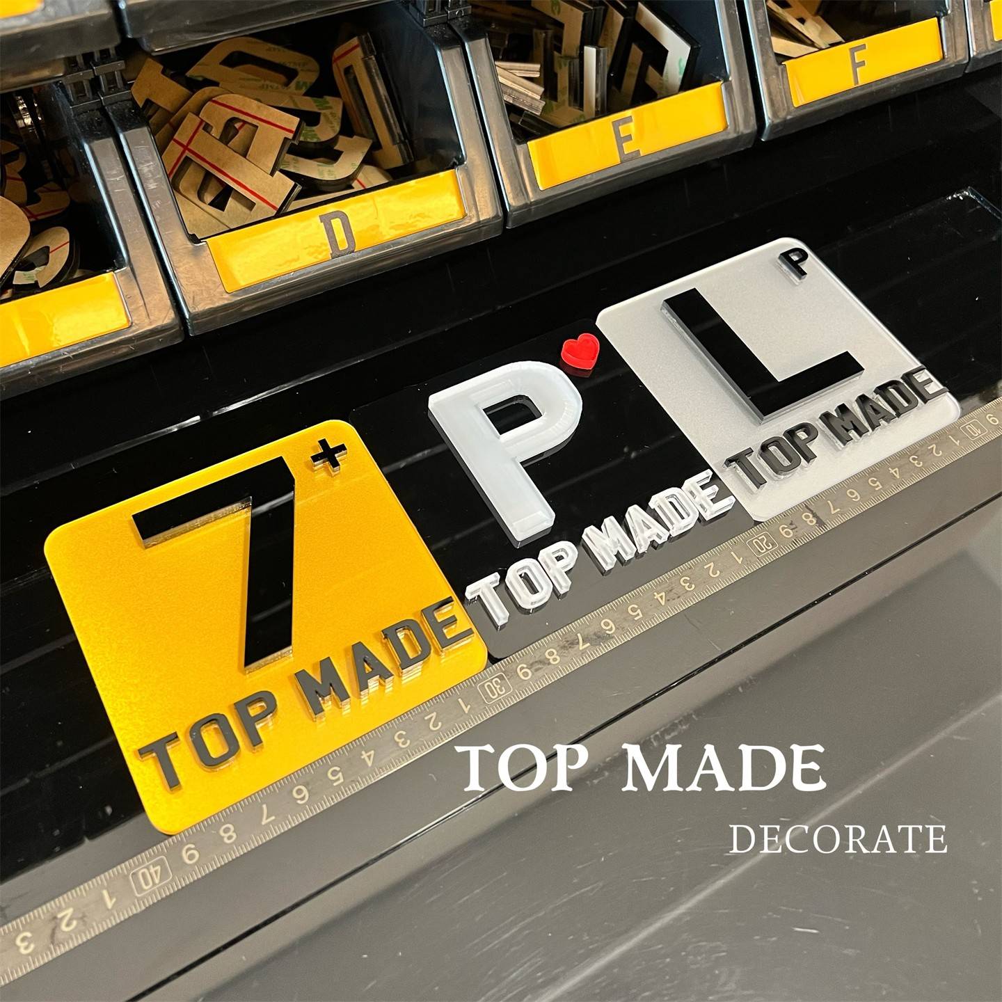 改装定制香港P牌L牌实习车贴3D立体见习标志反光停车牌汽车装饰牌