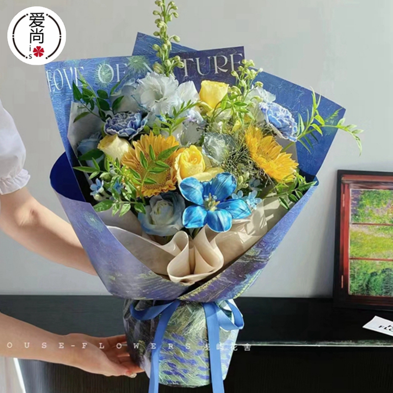 鲜花包装纸艺术油画牛皮纸