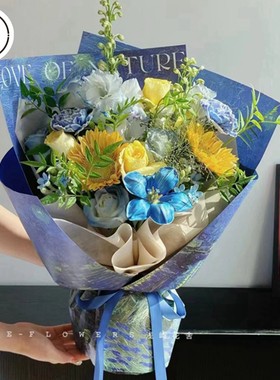 鲜花包装纸艺术油画牛皮纸