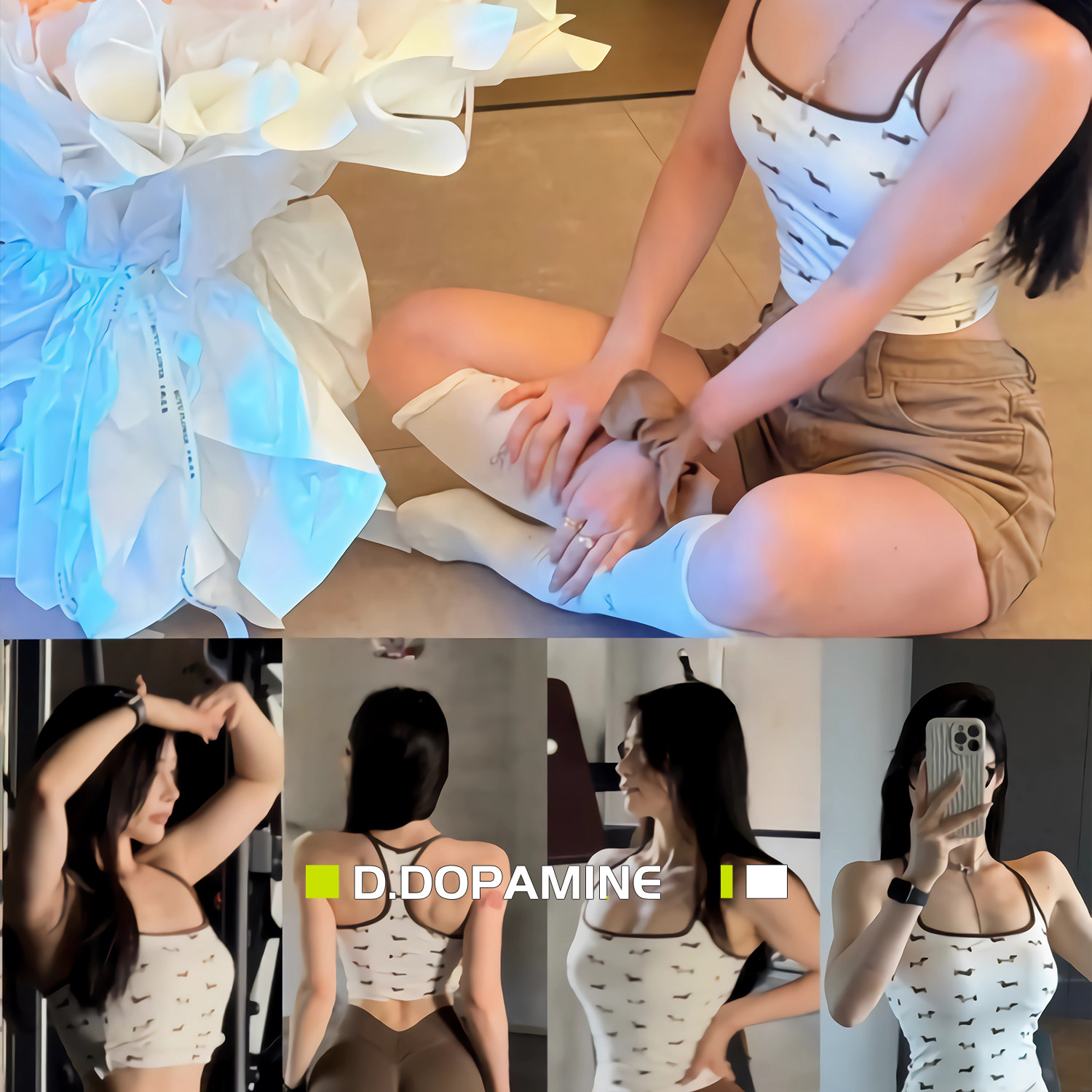 腊肠小狗一体杯工字百搭日常运动健身背心运动上衣瑜伽服带胸垫