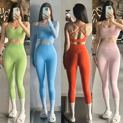 糖果色秋冬新品瑜伽健身套装