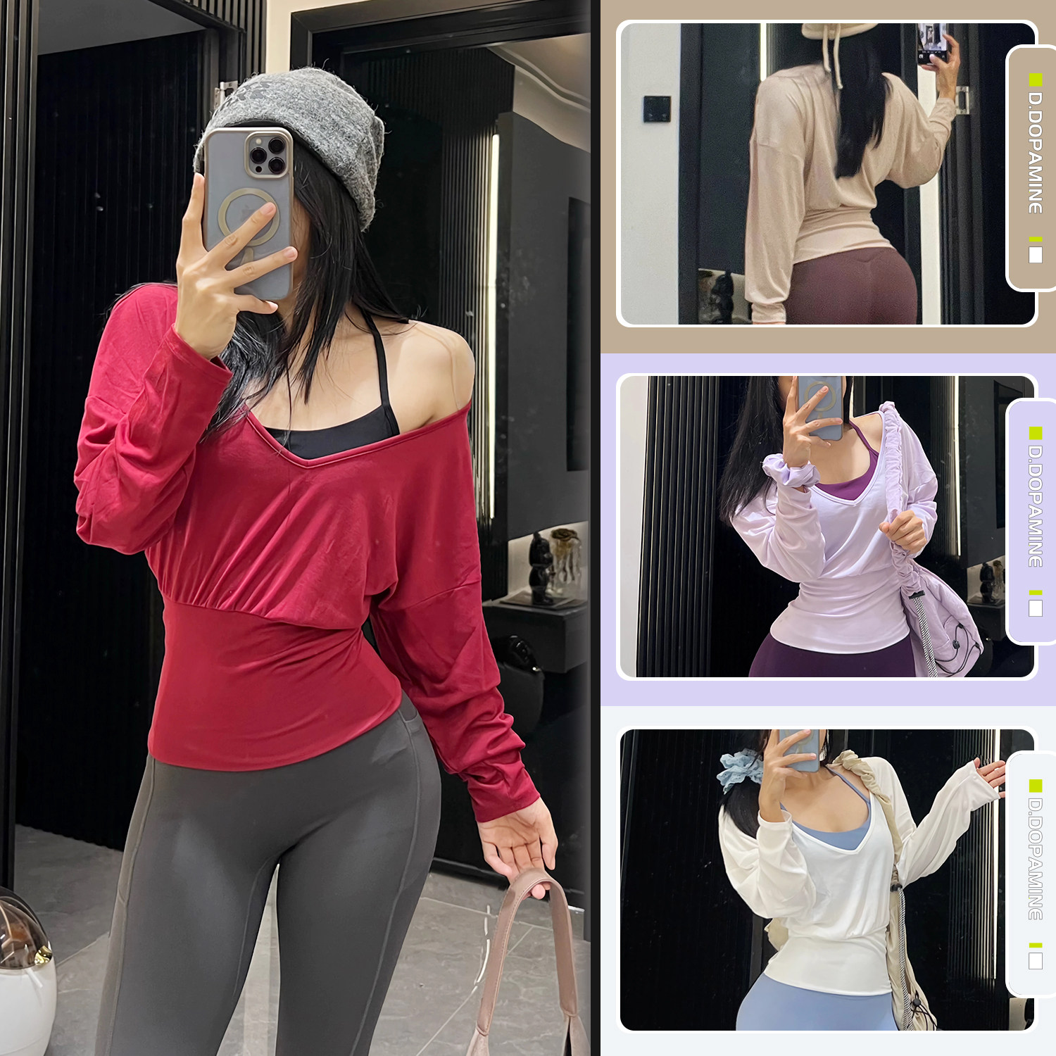 薄款慵懒风宽松瑜伽长袖罩衫健身普拉提上衣外穿宽松健身服女