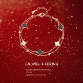 仙女风双层四叶草手链女生轻奢小众设计高级感纯银送闺蜜生日礼物