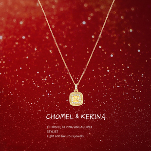 「方糖锆石」设计师纯银项链女款轻奢小众高级感送妈妈生日礼物