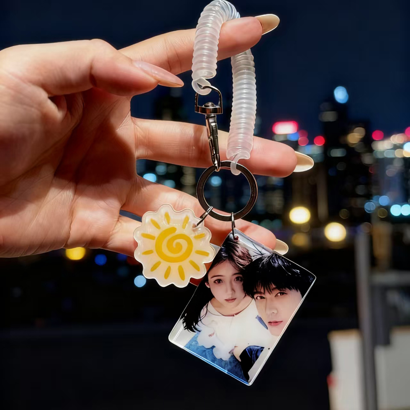 钥匙扣定制照片双面亚克力相片diy情侣卡通书包挂件可爱创意礼物