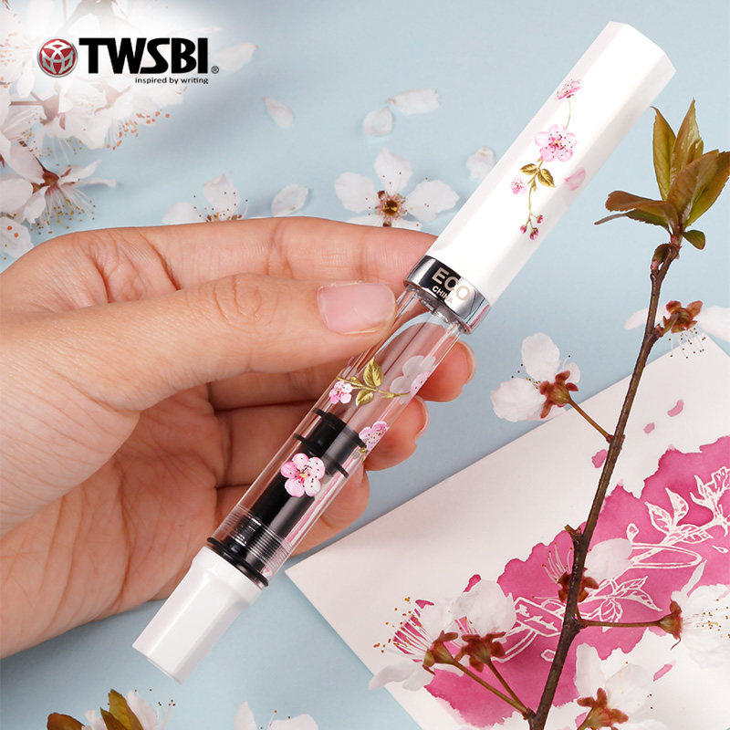 TWSBI三文堂ECO樱花限定钢笔学生成人练字书写练字大容量礼盒装