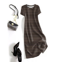 Great bargains! Summer's new high-end mid-length long dress, pure cotton short-sleeved women's dress that covers the belly and makes you look younger. Women's top thumbnail 5