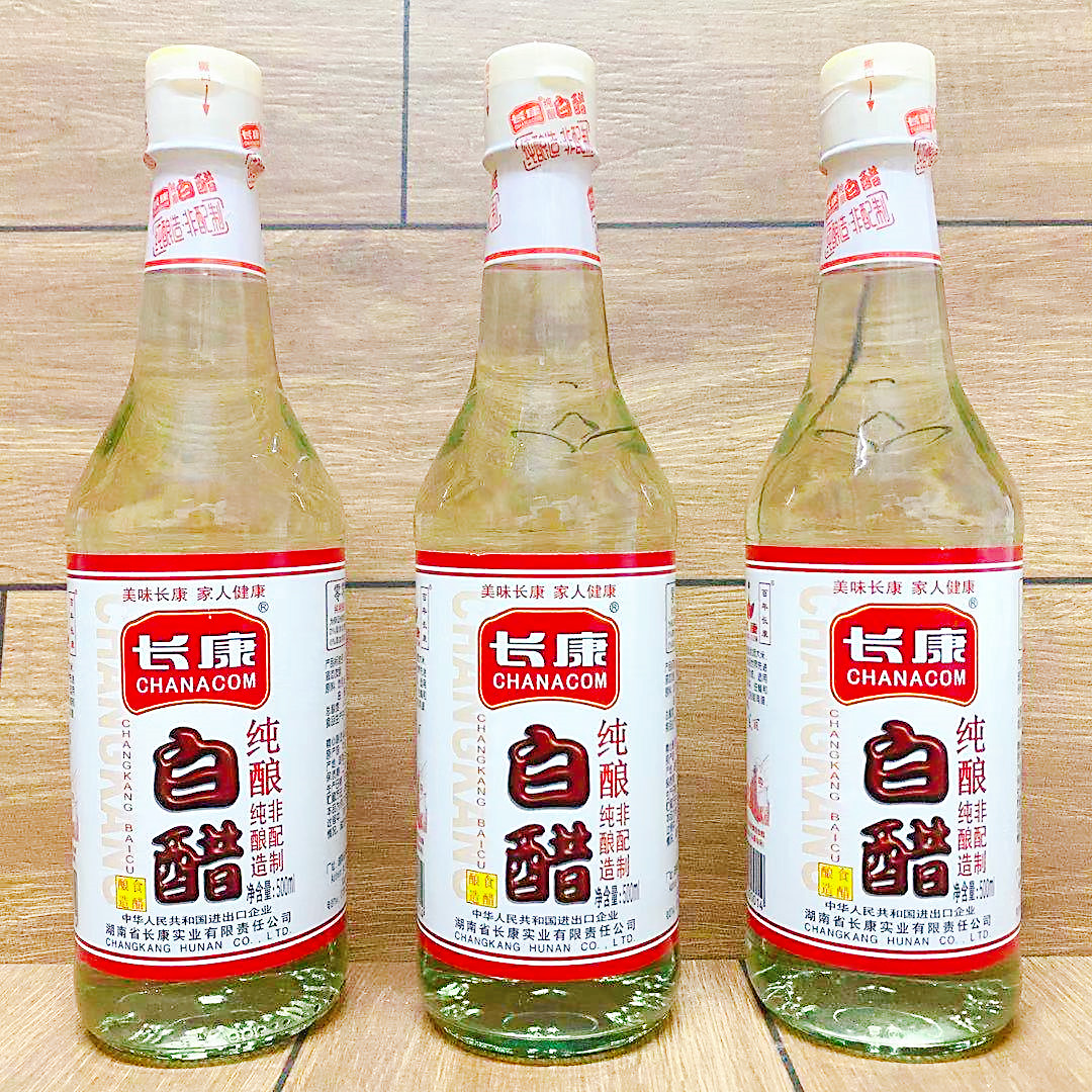长康酿造白醋米醋500ml*12瓶装 泡脚清洁除垢食用炒菜凉面调料品