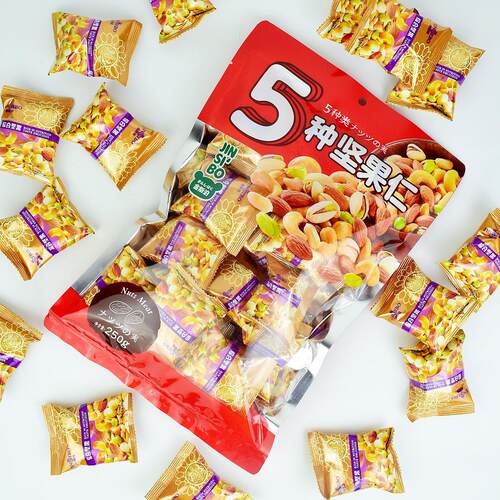 办公室小零食坚果金斯泊5种坚果仁250g腰果仁开心果营养坚果