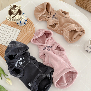 25秋冬无毛猫德文宠物猫阿比东短猫加厚加绒保暖卫衣连帽马甲背心