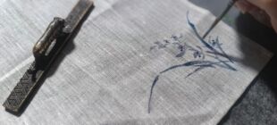 宋惠君纯手绘水墨画汉麻手帕兰帕竹帕