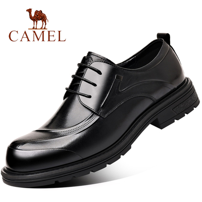 Camel/骆驼男鞋真皮商务男士皮鞋厚底防滑马丁鞋大头德比正装婚鞋