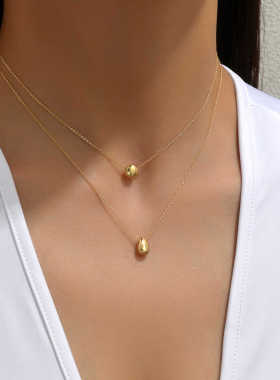 爱心圆形吊坠颈链圆形女