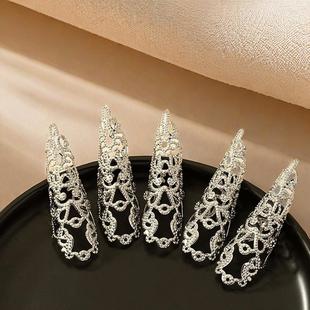 5个朋克哥特夸张护甲镂空花纹指关节保护套指环舞蹈表演戒指套装