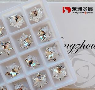 东洲水晶高品质美甲雪花钻超闪网红爆款尖底指甲堆钻饰品白色月光