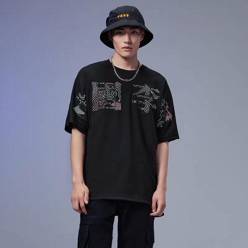 中国李宁T恤男女同款情侣上衣2023新款夏季宽松短袖运动服AHSS100