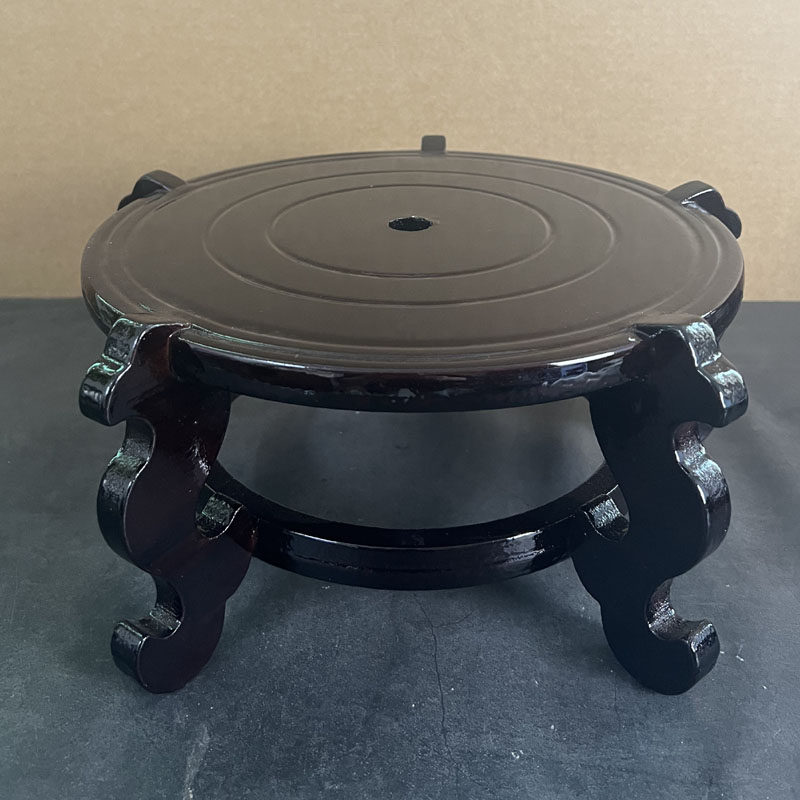 批发珊瑚鱼缸垫高实木底座玻璃瓶奇石玉石底座放花盆花瓶摆件木托