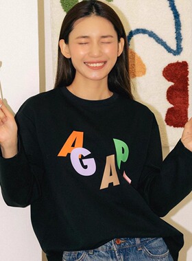 VM香草山 Agape系列 长袖T恤原创设计新疆棉黑白百搭上衣女字母
