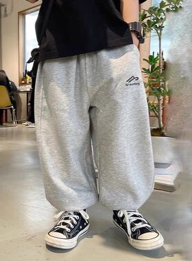 男童裤子儿童运动裤春秋款小童春装卫裤灰色男宝宝长裤春季薄款潮