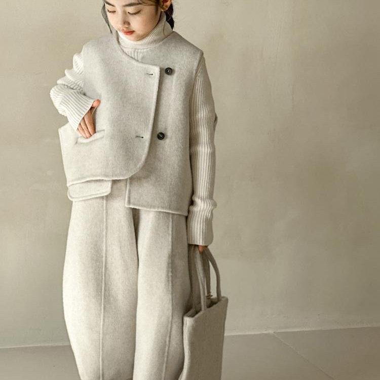 女童毛呢马甲2026新款套装春秋冬儿童两件套新款哈伦洋气呢子韩版