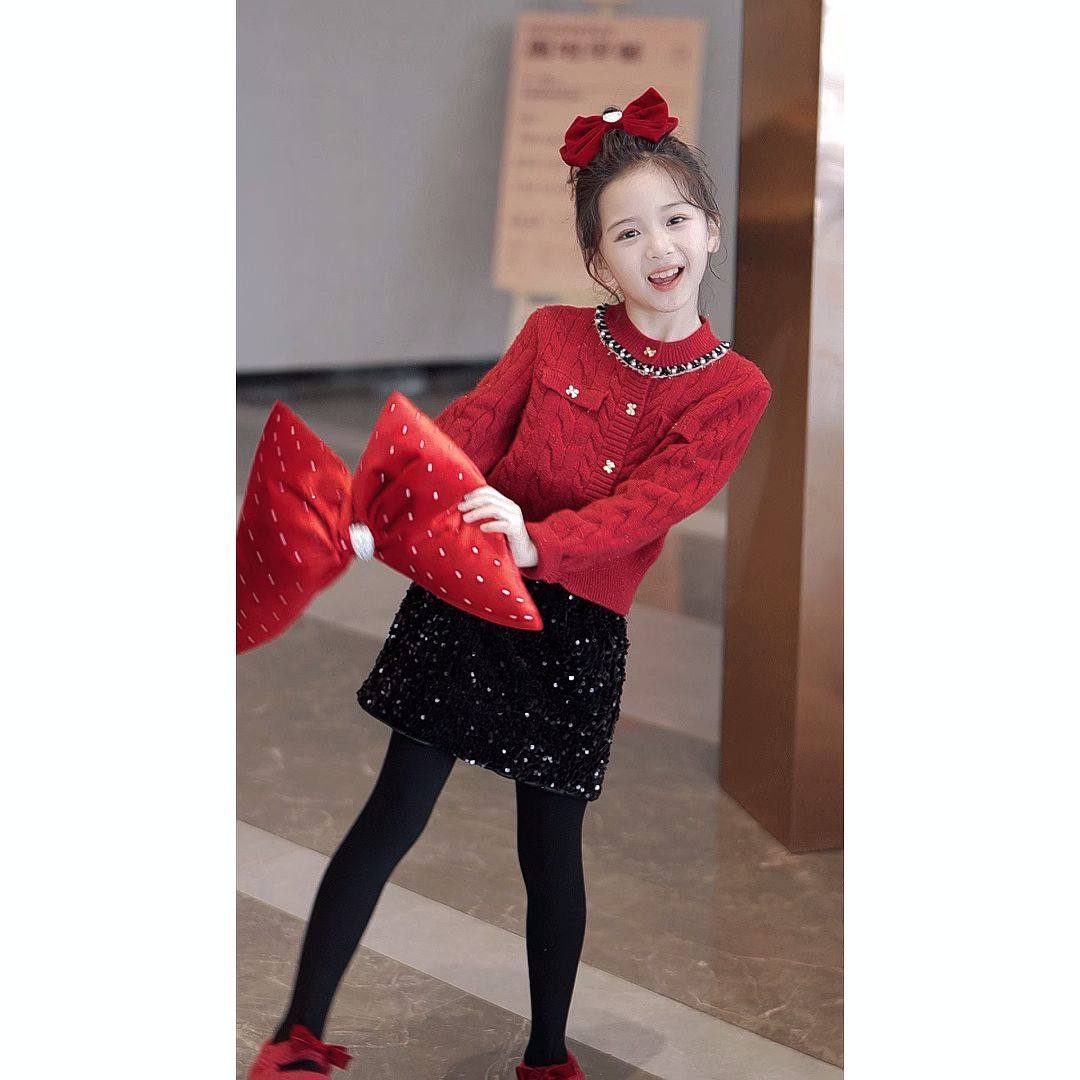 女童毛衣2026新款香风儿童洋气针织衫红色开衫加厚公主风新中式,童装/婴儿装/亲子装,毛衣/针织衫,淘宝优惠券,粉丝福利购,淘宝优惠卷