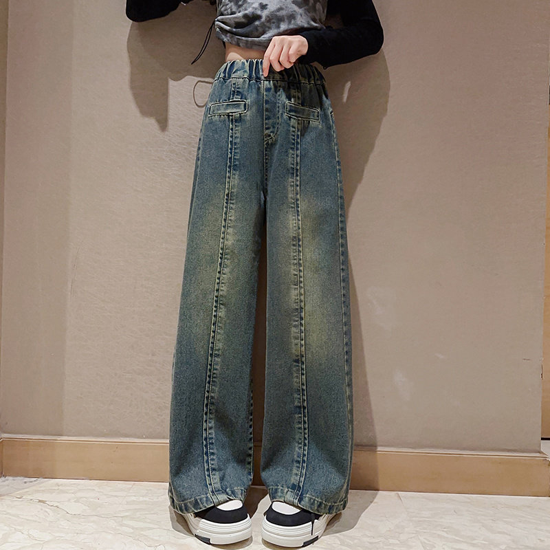 女童裤子秋季外穿牛仔裤直筒阔腿裤韩版中厚时髦女孩宽松百度时髦,童装/婴儿装/亲子装,儿童牛仔裤,淘宝优惠券,粉丝福利购,淘宝优惠卷