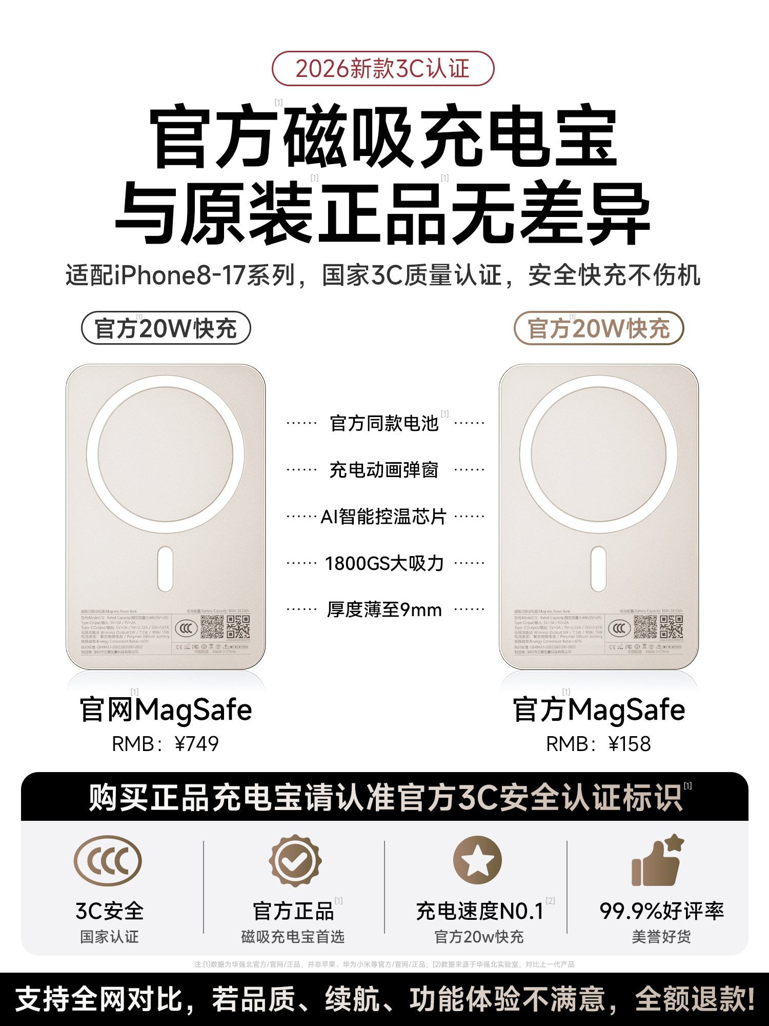 Maqnit MagSafe Power Bank 3C Sertifikatlı, Təyyarədə İstifadəyə Uyğun
