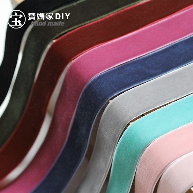 宝妈家单面天鹅绒植绒丝绒带绒布diy手工项链颈链饰品配件辅料