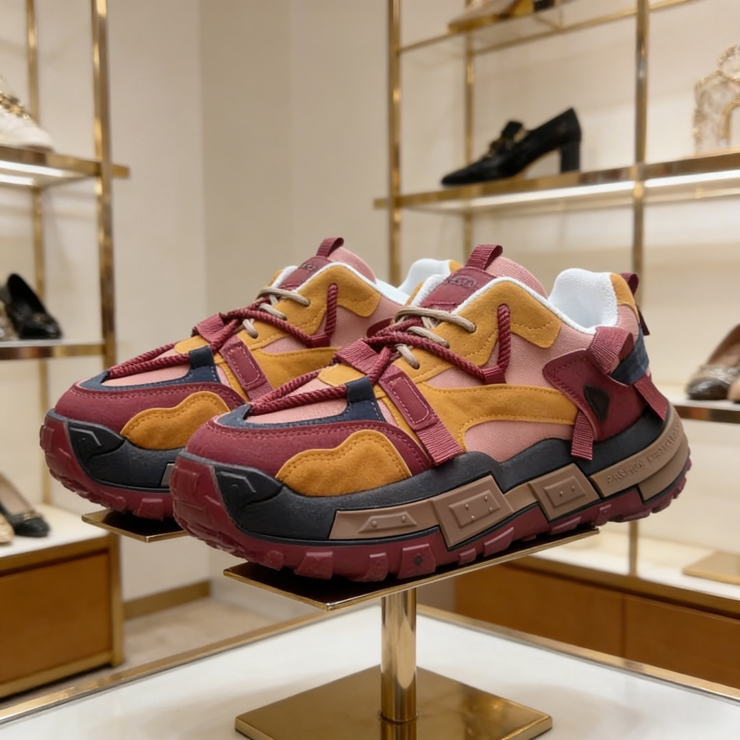 2026春季新款轮胎底男鞋韩版高级感潮鞋网布透气增高运动鞋老爹鞋