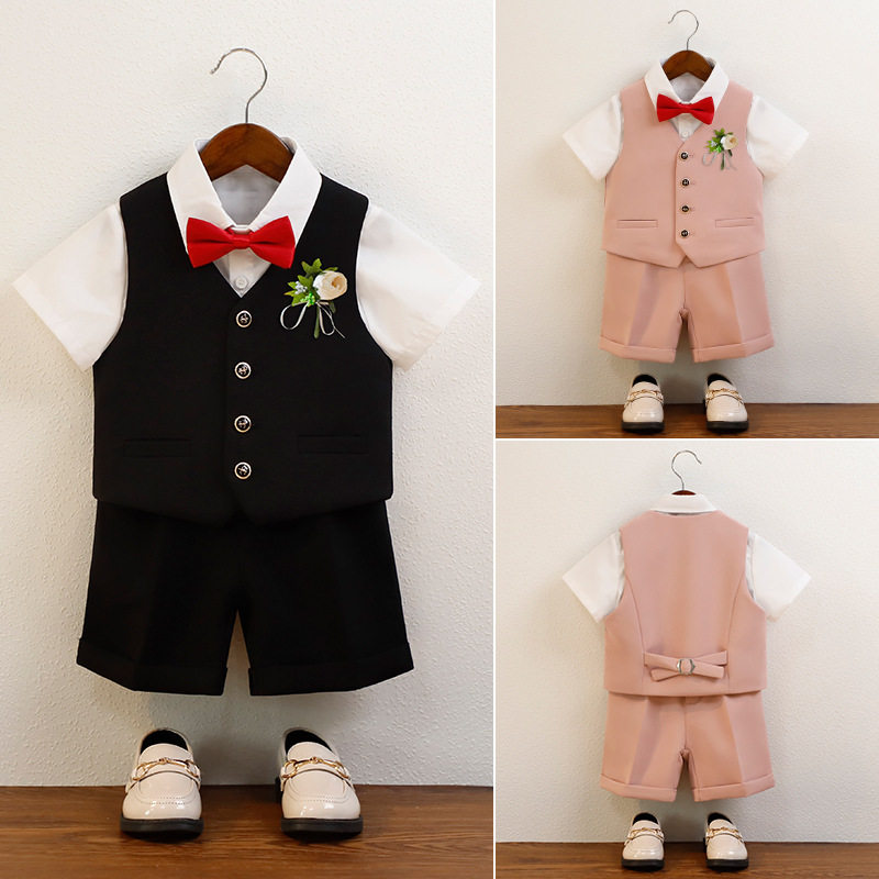 花童礼服男宝宝套装短袖衬衫