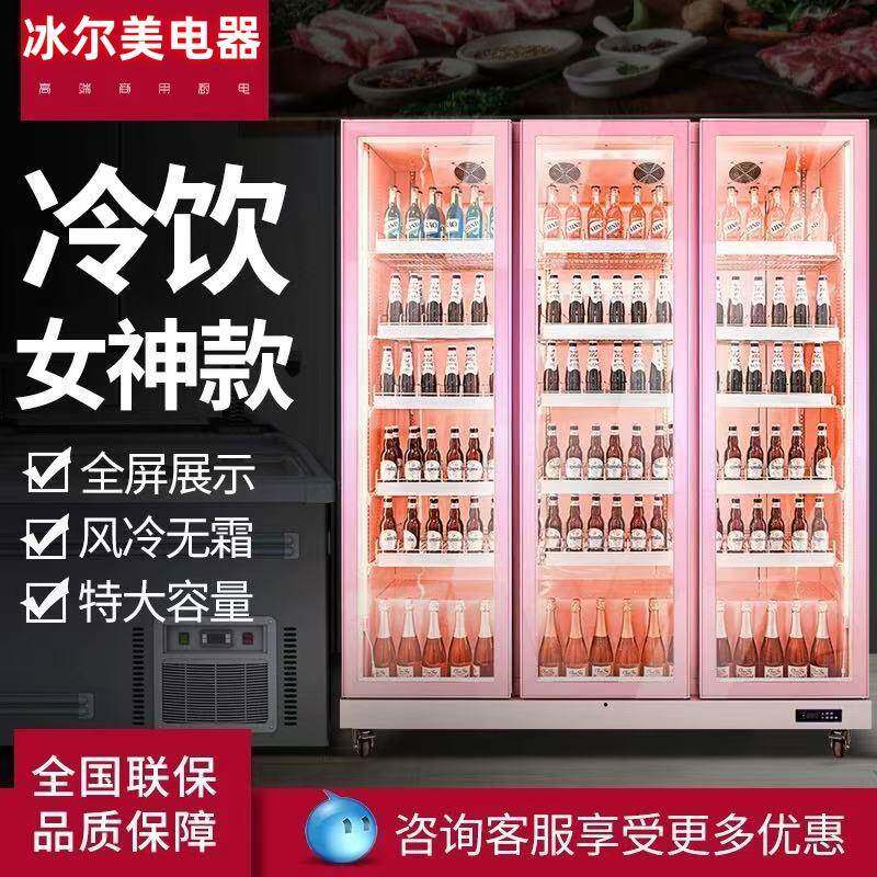 酒吧冰柜商用啤酒冷柜双门饮料冷藏柜保鲜展示柜超市冰箱三门