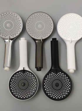 方形花洒喷头 洗澡淋浴头顶喷 生间浴室按键三档淋蓬头黑色枪灰色