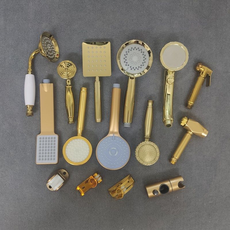 手持喷头大圆形浴室卫生间淋蓬头淋浴洗澡花洒增压金色方形酒店
