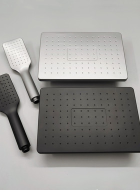 洗澡花洒喷头方形淋浴淋蓬头浴室手持喷头黑色枪灰色顶喷淋雨