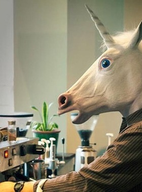 独角兽头套面具全脸马脸马头动物头套抖音搞怪马面具搞笑马头套