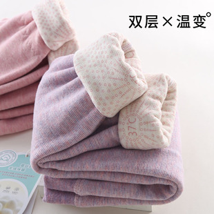 加厚外穿蚕丝宝宝儿童秋冬款 内穿单穿德绒打底棉裤 保暖裤 女童冬季