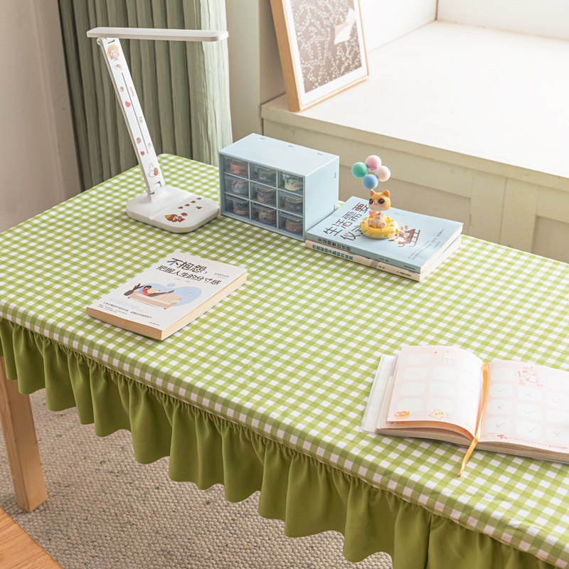 幼儿园专用高弹防滑小格子桌布套