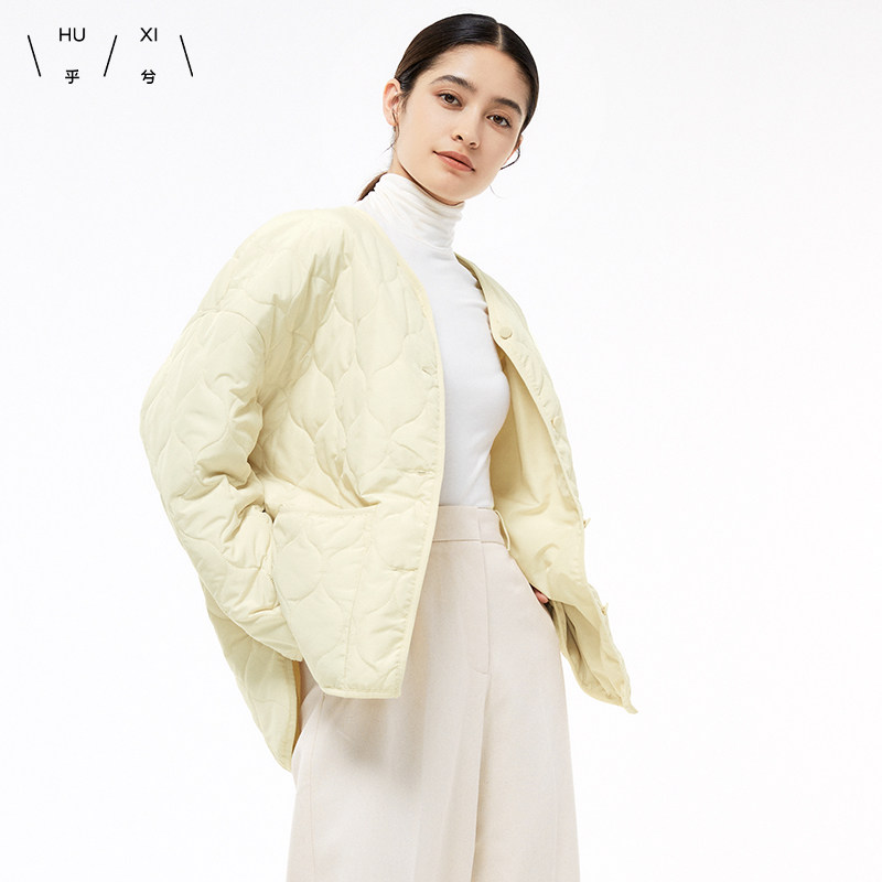 爱慕乎兮正品秋冬季绗迹圆领绗缝上衣短款棉衣女士棉服外穿夹克