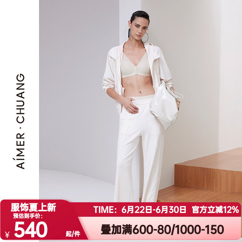 爱慕·CHUANG正品原典2睡裤女条绒直筒休闲可外穿家居裤CA472031